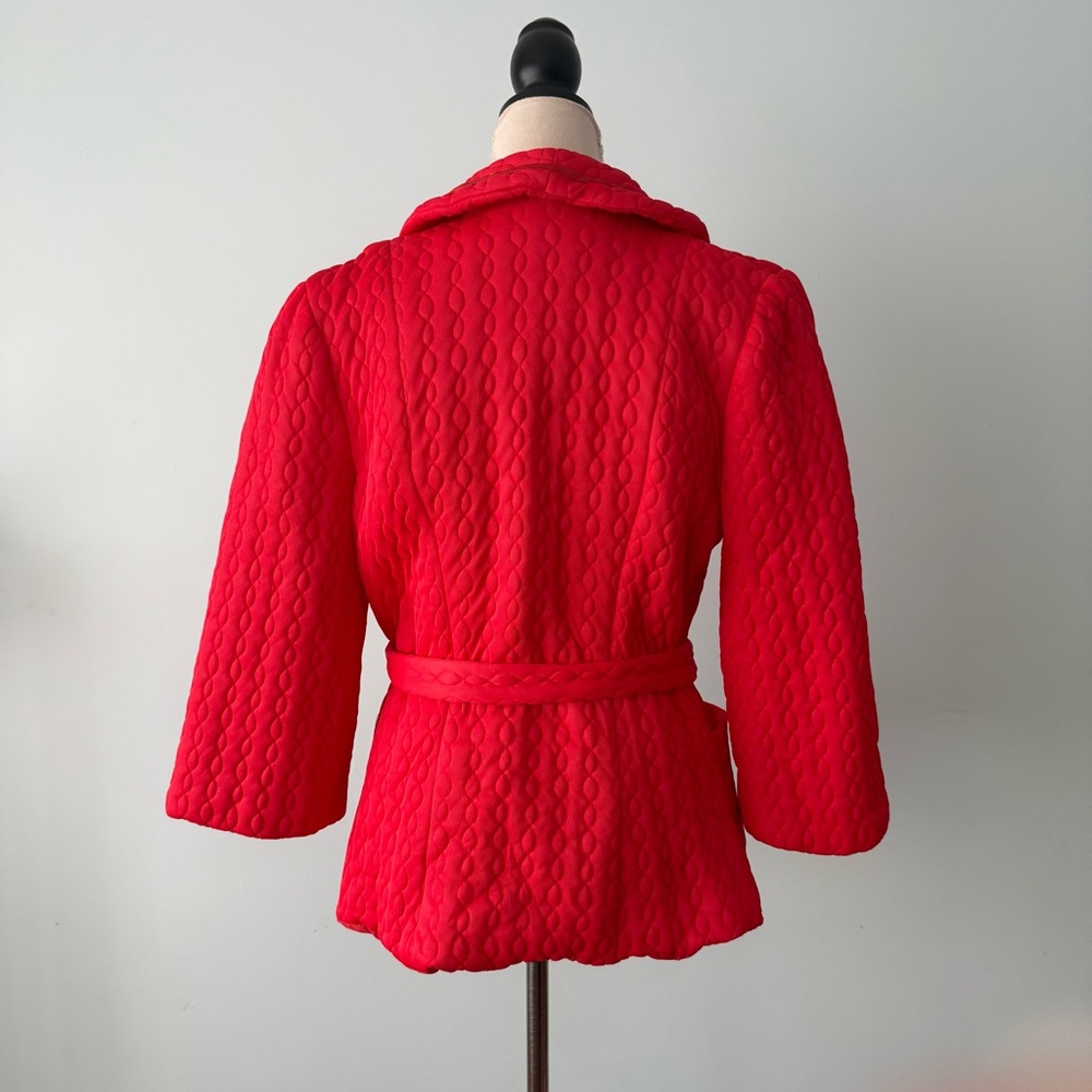 Vintage Rhapsody by Glazier Quilted Bed Jacket w/ Belt 💋✨ - Picture 8 of 14